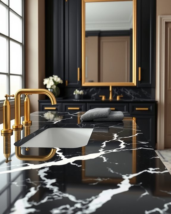 luxurious black marble elegance