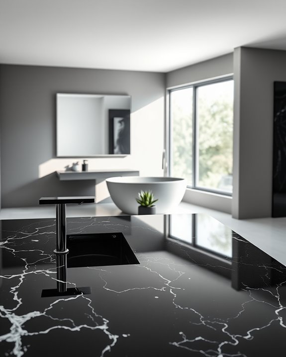 luxurious black marble elegance