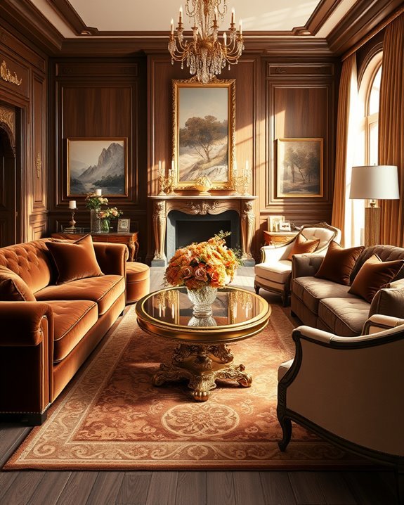 luxurious brown and gold