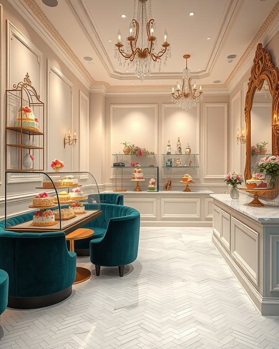 luxurious cake shop elegance
