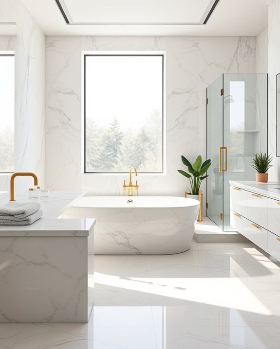 luxurious calacatta gold accents