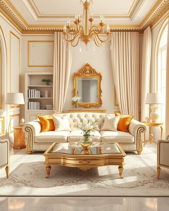 luxurious cream and gold