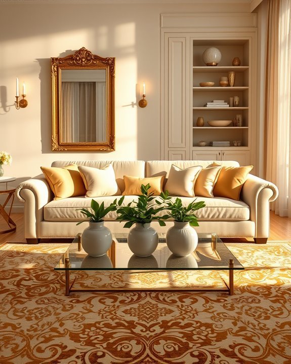 luxurious cream and gold