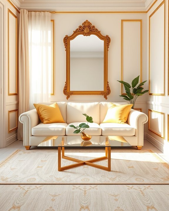 luxurious cream and gold decor