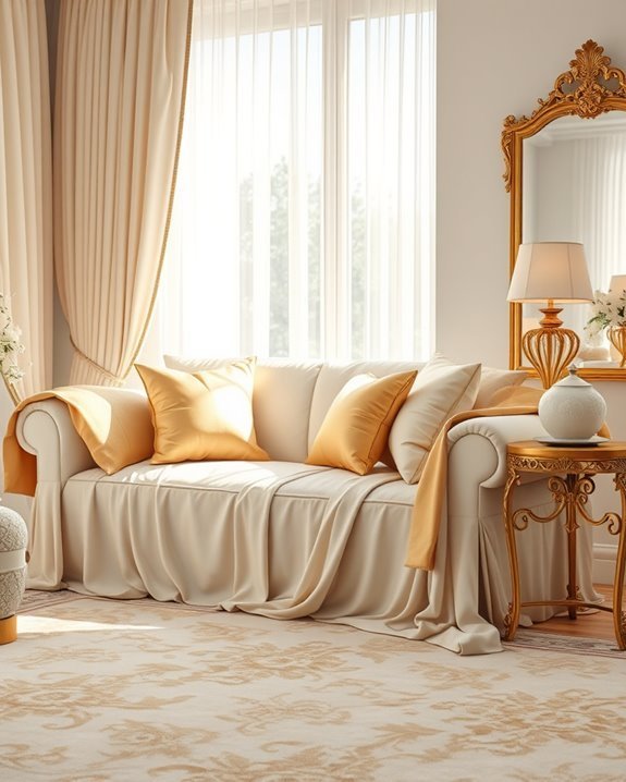 luxurious cream and gold