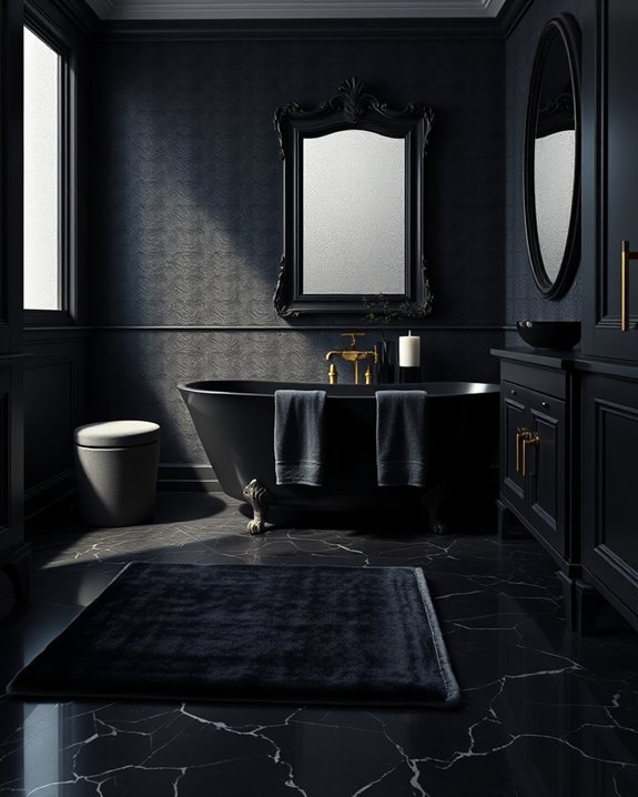 luxurious dark fabric accents