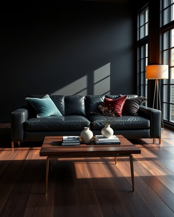 luxurious dark leather upholstery