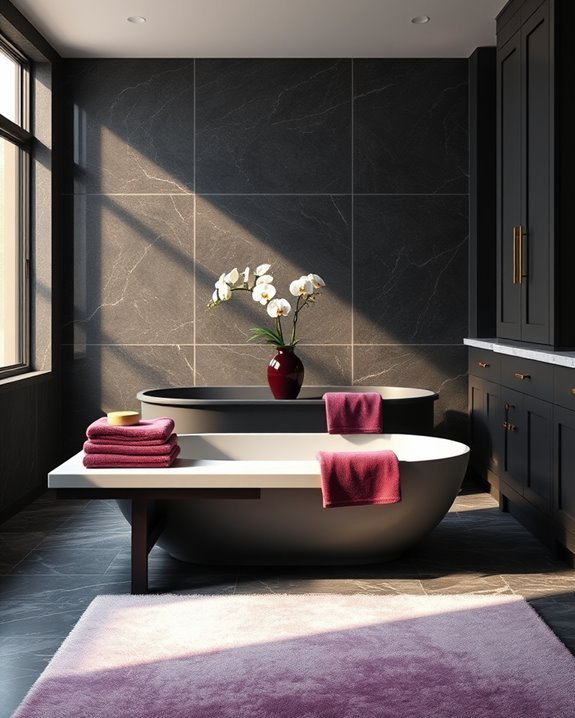 luxurious deep plum accents