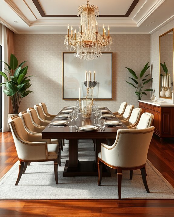 luxurious dining room textures