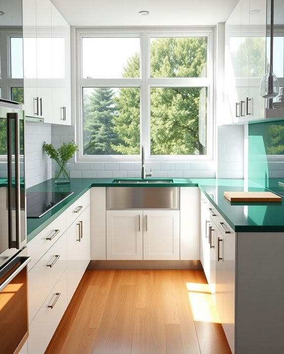 luxurious emerald green countertops