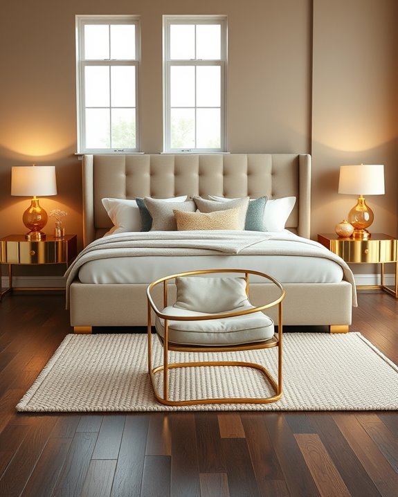 luxurious gold accent furniture