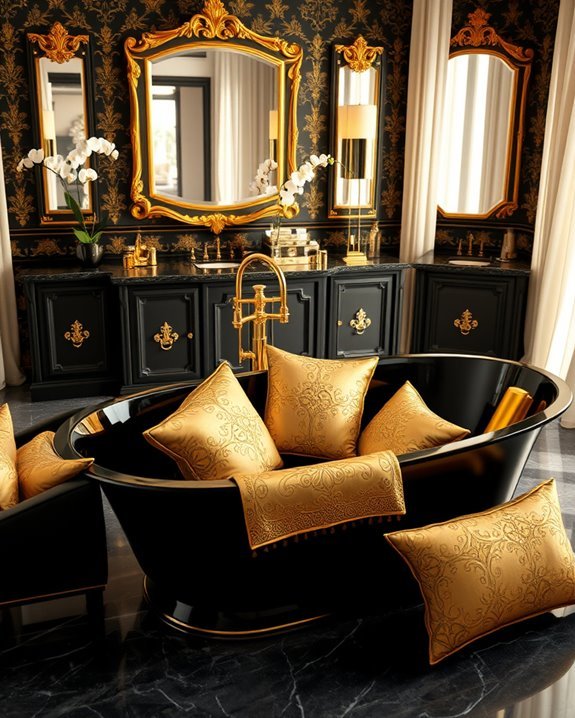 luxurious gold accent pillows