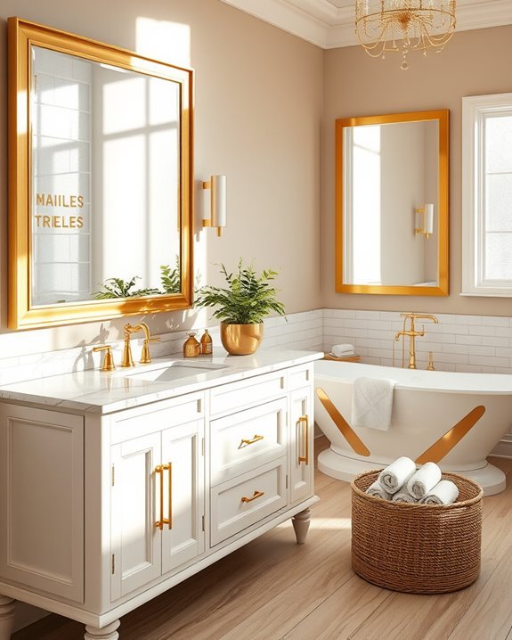 luxurious gold accented vanities