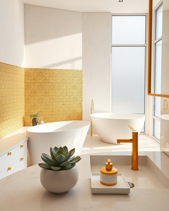 luxurious gold backsplash ideas