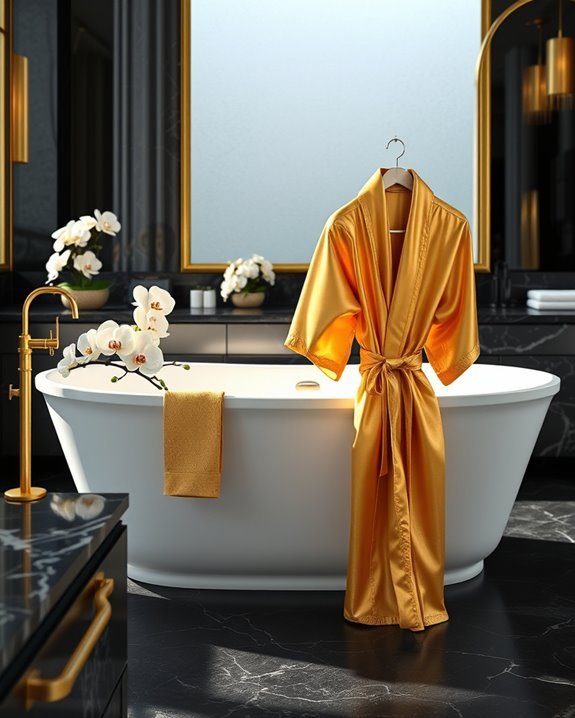 luxurious gold bathrobe comfort