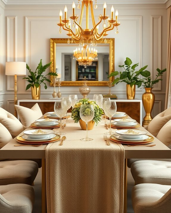 luxurious gold dining experience