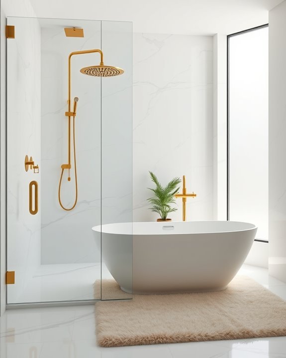 luxurious gold shower fixtures