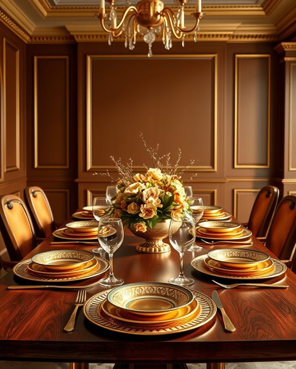luxurious gold tableware elegance