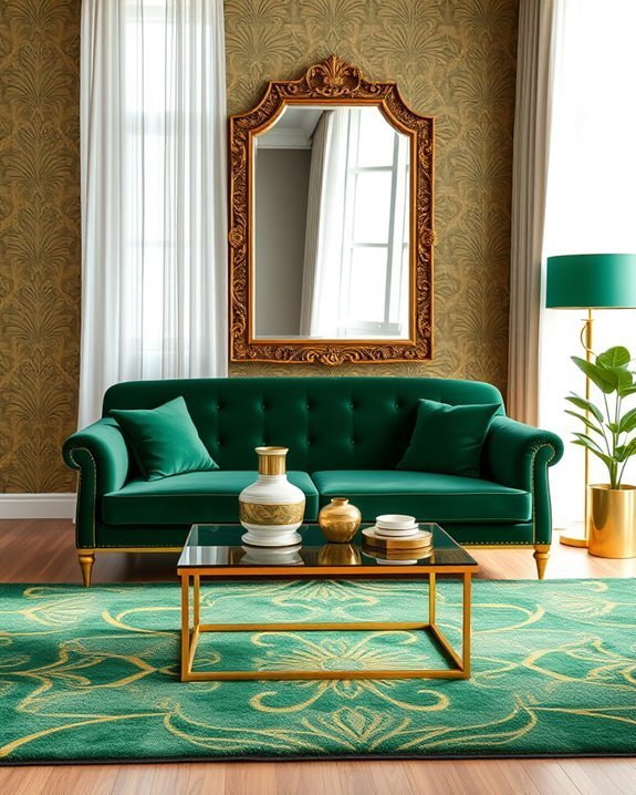 luxurious green art deco