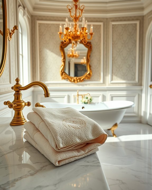 luxurious hand towels enhance ambiance
