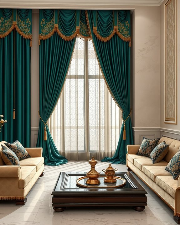 luxurious layered window treatments