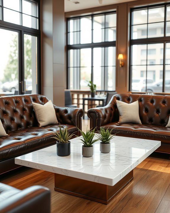 luxurious leather sofas elevate