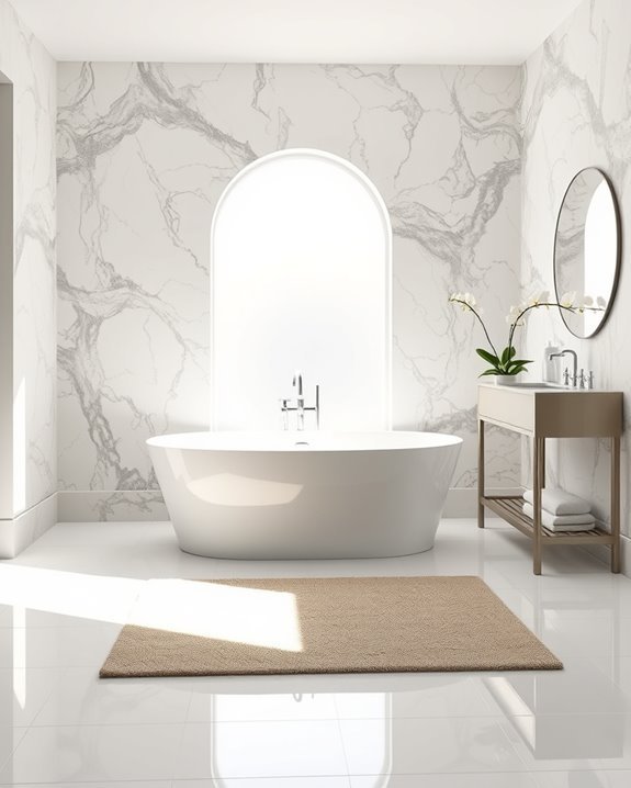 luxurious marble accent walls