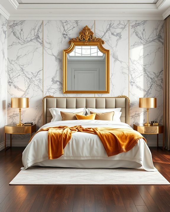 luxurious marble and gold