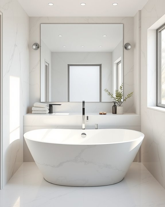 luxurious marble bathtub centerpiece