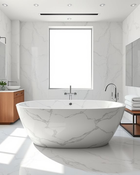 luxurious marble bathtub retreat
