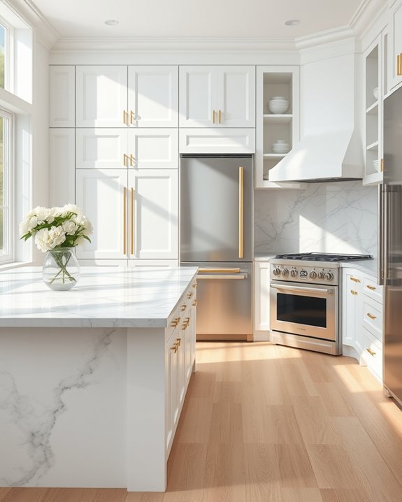 luxurious marble kitchen accents