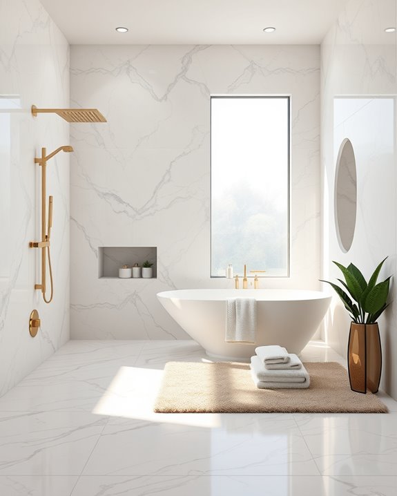 luxurious marble shower niches