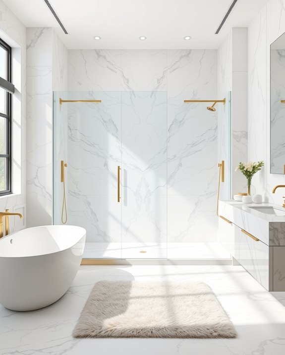 luxurious marble shower tiles