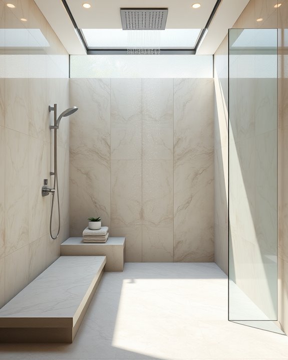 luxurious minimalist shower design