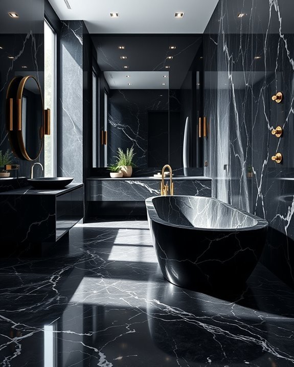luxurious modern black marble