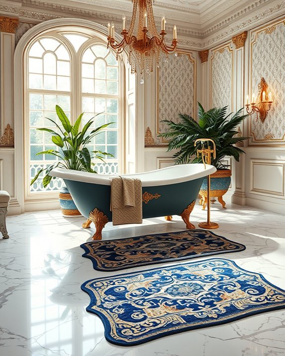 luxurious ornate bath mats