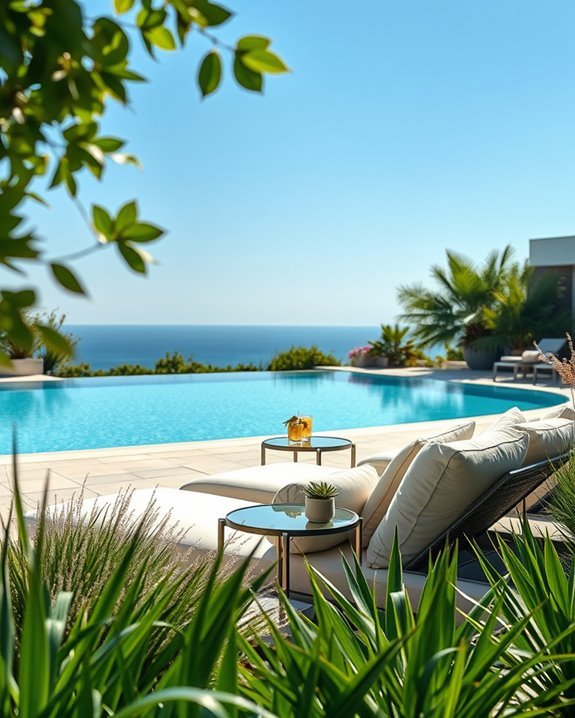 luxurious outdoor relaxation loungers