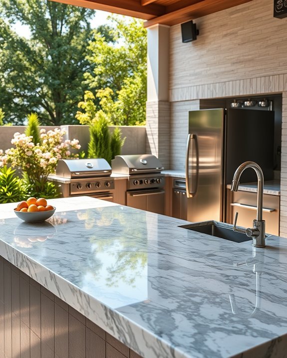 luxurious outdoor stone countertops