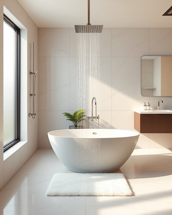 luxurious rainfall shower experience