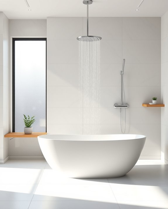 luxurious rainfall shower experience