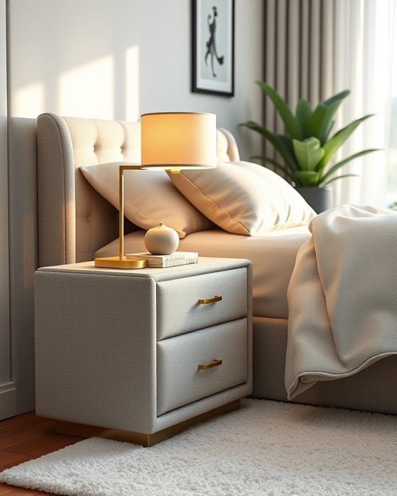 luxurious upholstered nightstands elevate decor