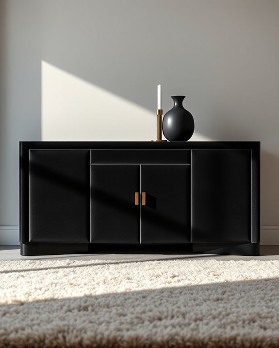 luxurious velvet black console