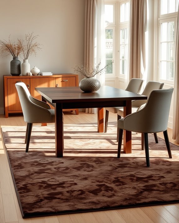 luxurious velvet dining rugs