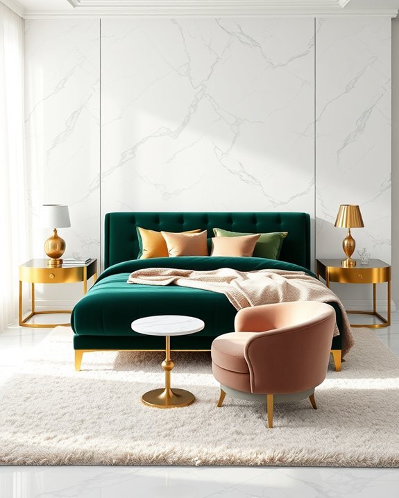 luxurious velvet marble combination