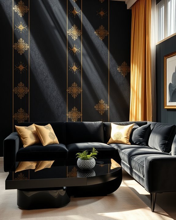 luxurious velvet wall coverings