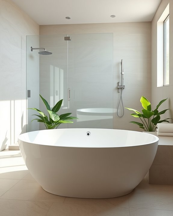 luxury bathing with seating