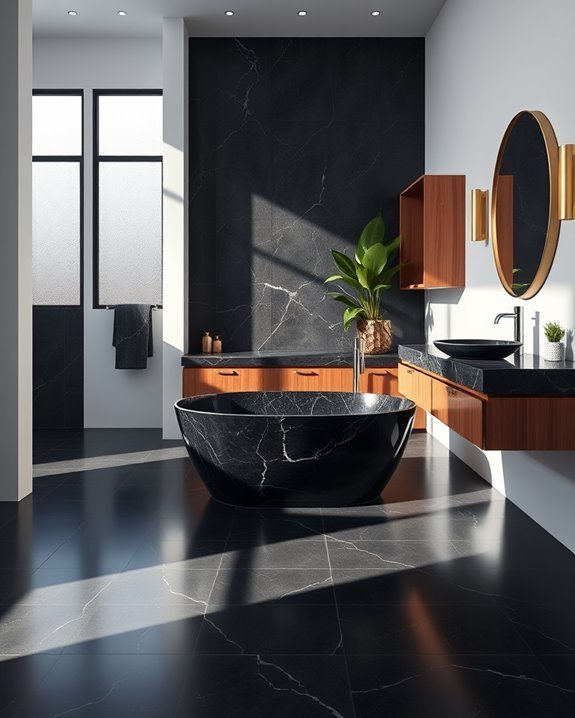 luxury dark marble accents