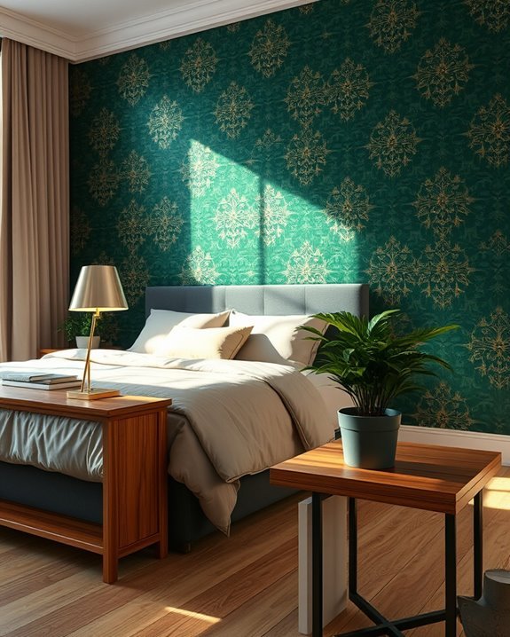 luxury green metallic wallpaper