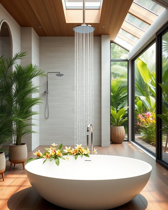 luxury rainfall shower experience