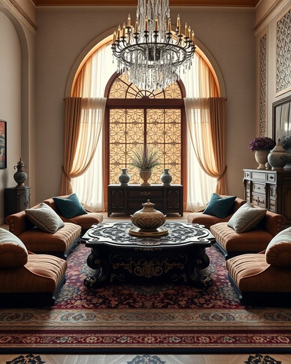 luxury sofas and artistic tables